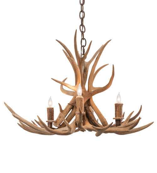 Meyda 29" Wide Antlers Mule Deer 4 Light Chandelier- 213675