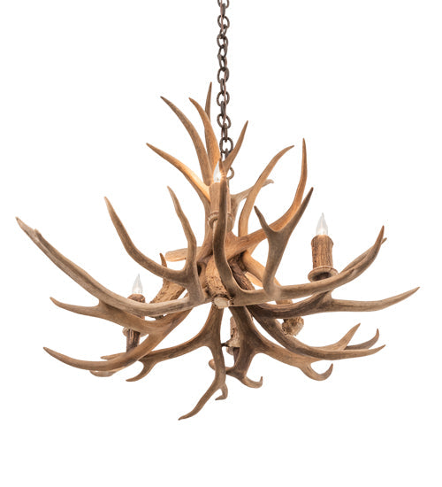 Meyda 29" Wide Antlers Mule Deer 4 Light Chandelier- 213675