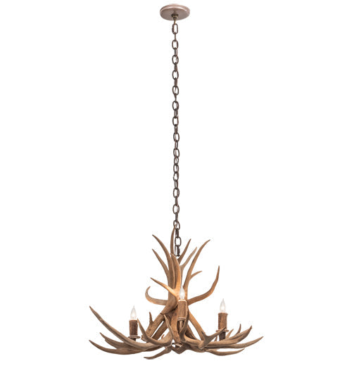 Meyda 29" Wide Antlers Mule Deer 4 Light Chandelier- 213675