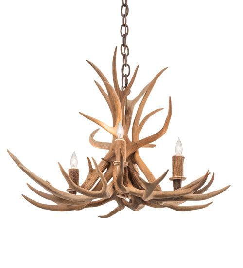 Meyda 29" Wide Antlers Mule Deer 4 Light Chandelier- 213675