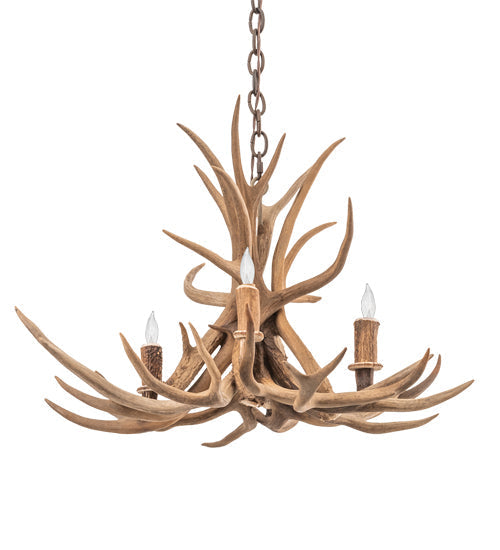 Meyda 29" Wide Antlers Mule Deer 4 Light Chandelier- 213675