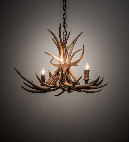 Meyda 29" Wide Antlers Mule Deer 4 Light Chandelier- 213675