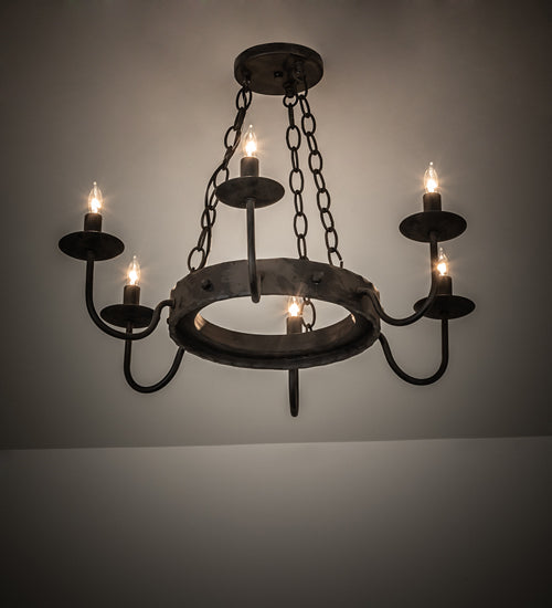 Meyda 24" Wide Edinburgh 6 Light Chandelier '213965