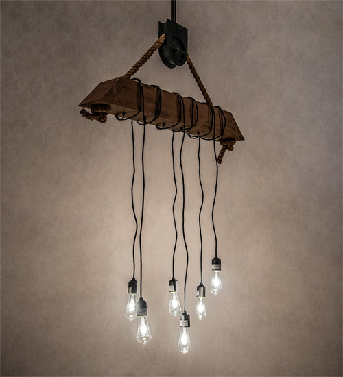 Meyda 44" Long Wood Beam Pendant '214186