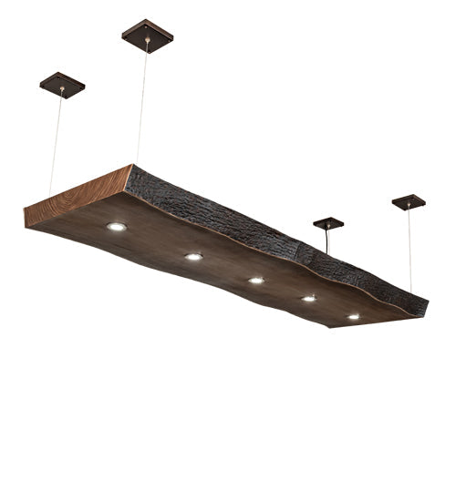 Meyda 93" Long Live Edge Walnut Oblong Pendant- 215293