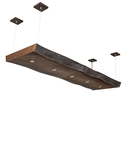 Meyda 93" Long Live Edge Walnut Oblong Pendant- 215293