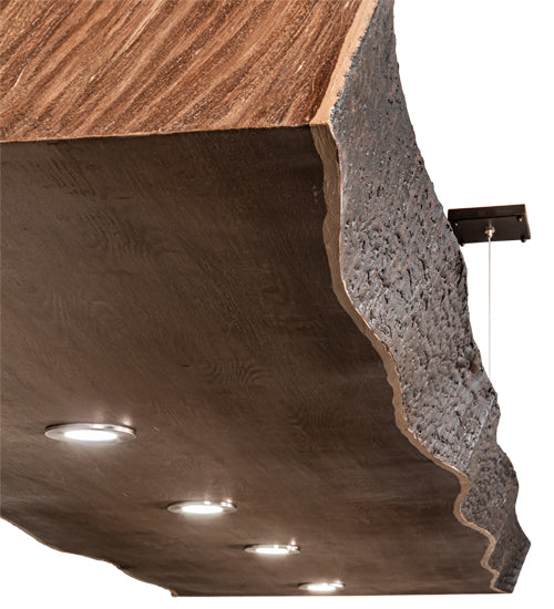 Meyda 93" Long Live Edge Walnut Oblong Pendant- 215293