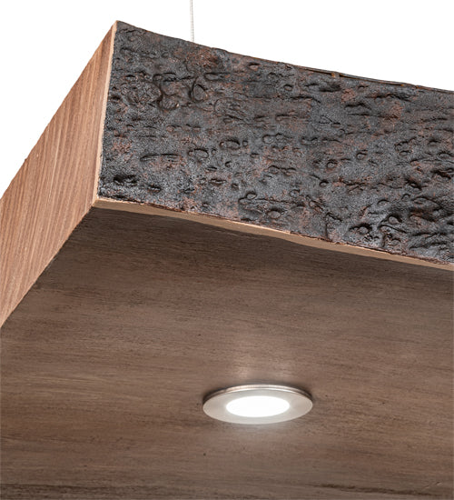 Meyda 93" Long Live Edge Walnut Oblong Pendant- 215293