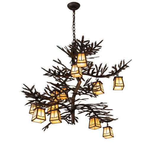 Meyda 50" Long Pine Branch Valley View 12 Light Chandelier '216222