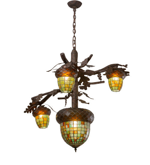 Meyda 48" Wide Acorn Branch 4 Light Cascading Chandelier '216420