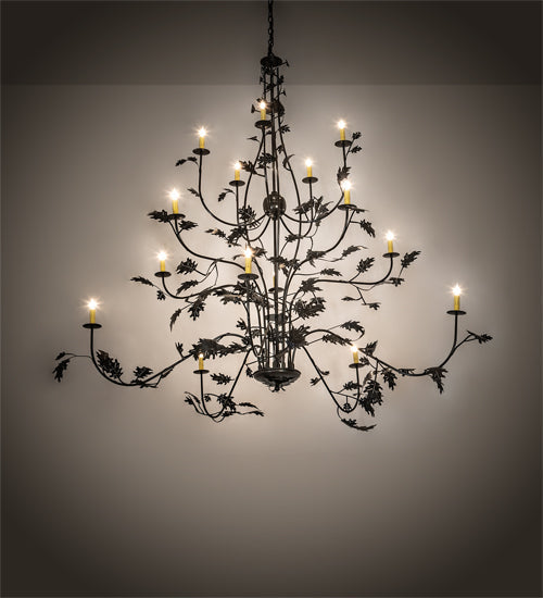 Meyda 72" Wide Oak Leaf 15 Light Chandelier '218561