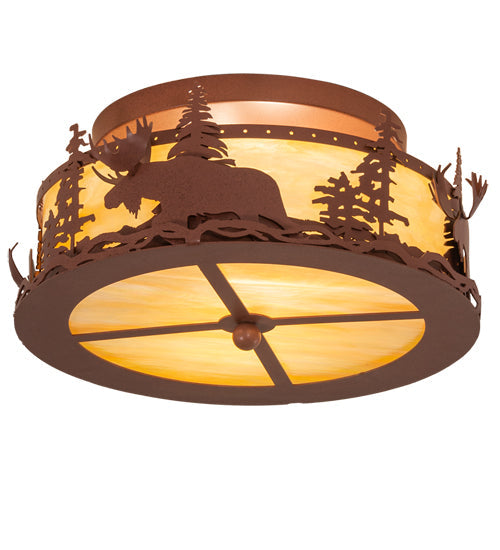 Meyda 18" Wide Moose at Dusk Flushmount '219213