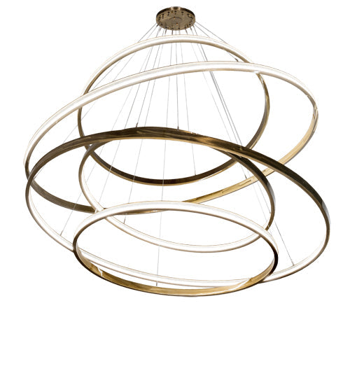 Meyda 84" Wide Anillo 5 Ring Cascading Chandelier- 220811