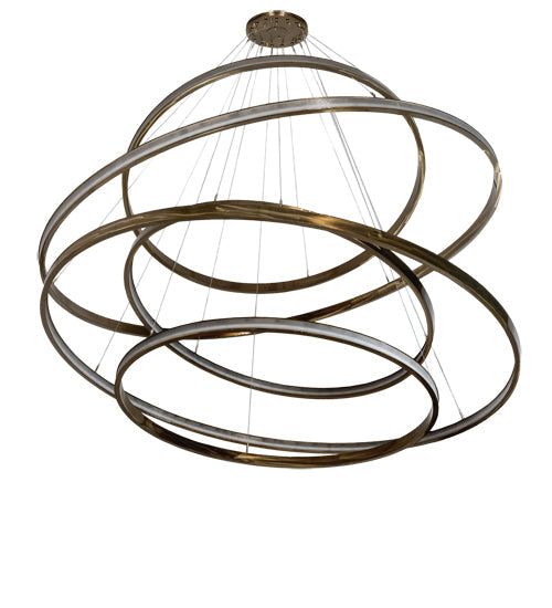 Meyda 84" Wide Anillo 5 Ring Cascading Chandelier- 220811