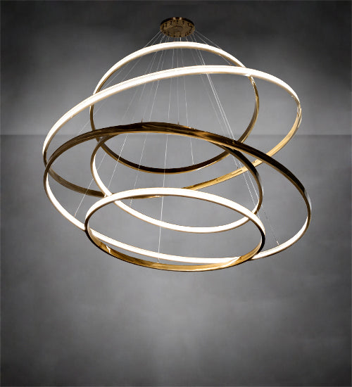 Meyda 84" Wide Anillo 5 Ring Cascading Chandelier- 220811