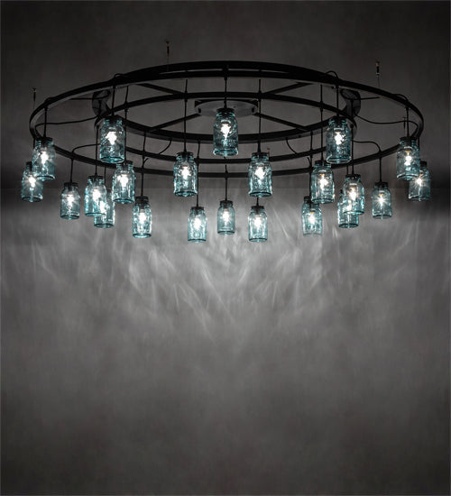 Meyda 75" Wide Mason Jar 24 Light Chandelier '224641