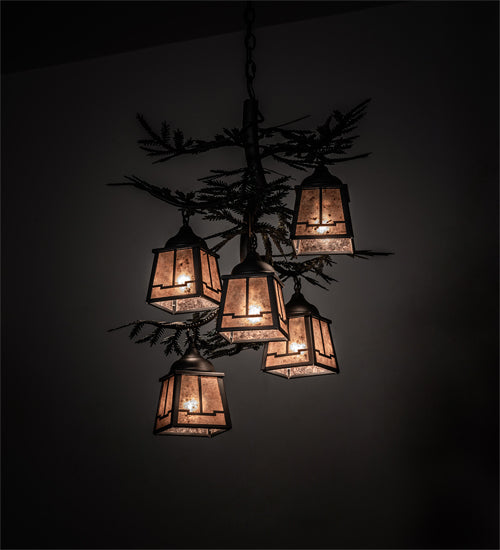 Meyda 28" Wide Pine Branch Valley View 5 Light Chandelier '225365