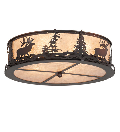 Meyda 22" Wide Elk at Dusk Flushmount 225429