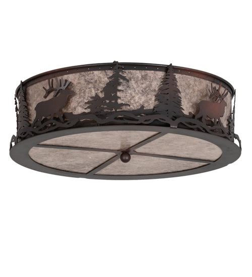 Meyda 22" Wide Elk at Dusk Flushmount 225429