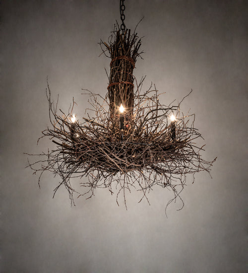 Meyda 36" Wide Twigs 6 Light Chandelier '226214