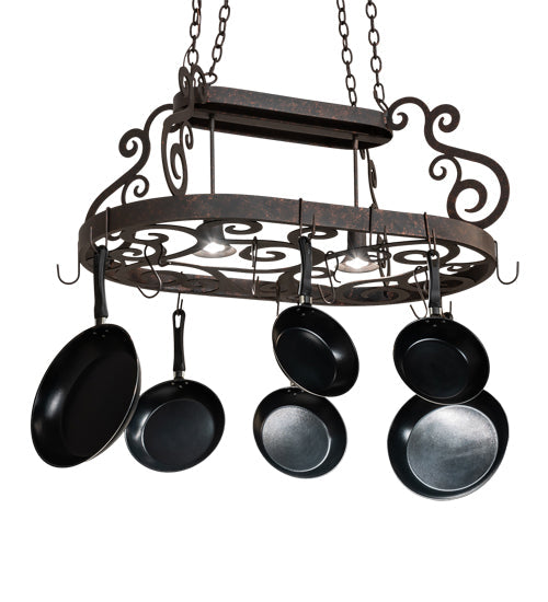 Meyda 38" Long Neo 2 Light Pot Rack '226654