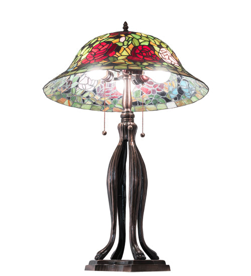 Meyda 30" High Tiffany Rosebush Table Lamp - 228817