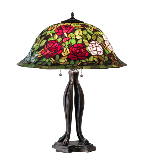 Meyda 30" High Tiffany Rosebush Table Lamp - 229111