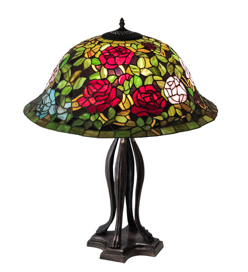 Meyda 30" High Tiffany Rosebush Table Lamp - 229111