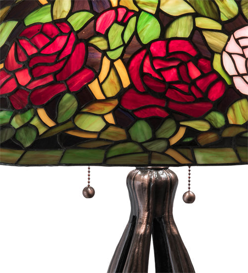 Meyda 30" High Tiffany Rosebush Table Lamp - 229111