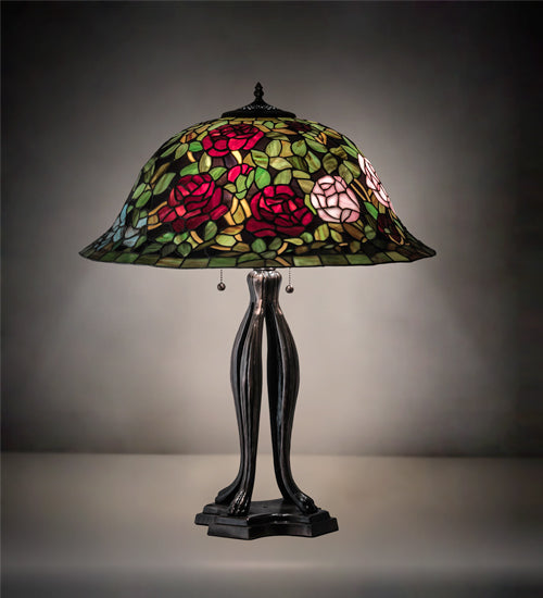 Meyda 30" High Tiffany Rosebush Table Lamp - 229111