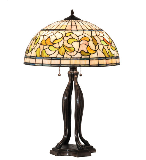 Meyda 30" High Tiffany Turning Leaf Table Lamp- 229126