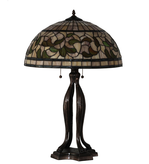 Meyda 30" High Tiffany Turning Leaf Table Lamp- 229126