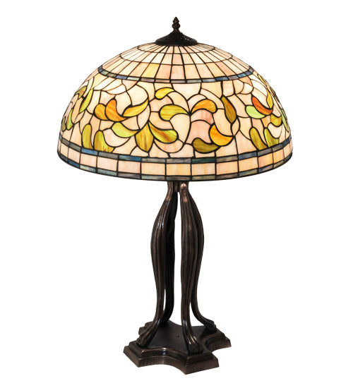 Meyda 30" High Tiffany Turning Leaf Table Lamp- 229126