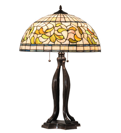 Meyda 30" High Tiffany Turning Leaf Table Lamp- 229126