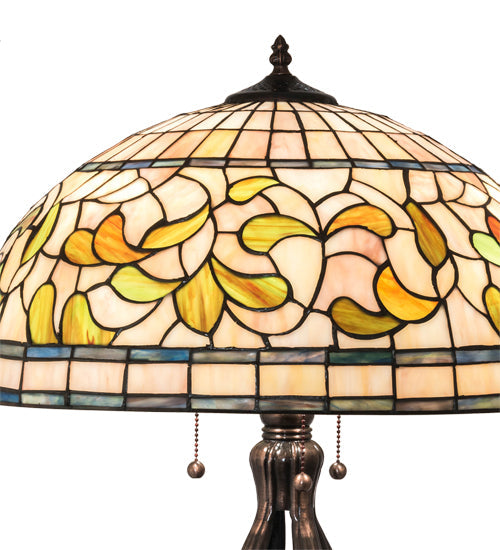 Meyda 30" High Tiffany Turning Leaf Table Lamp- 229126