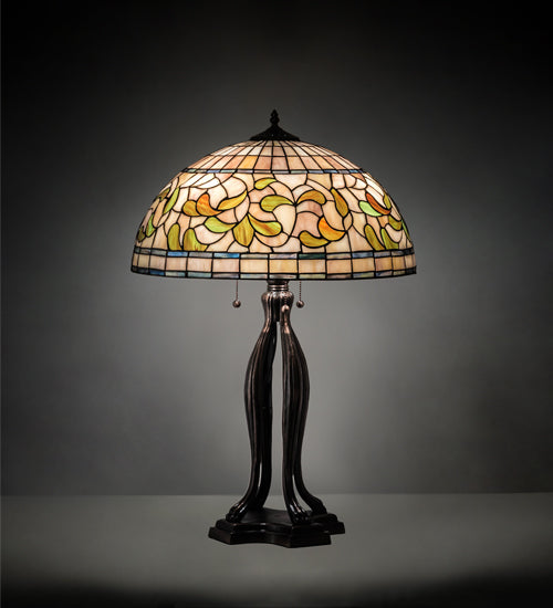 Meyda 30" High Tiffany Turning Leaf Table Lamp- 229126