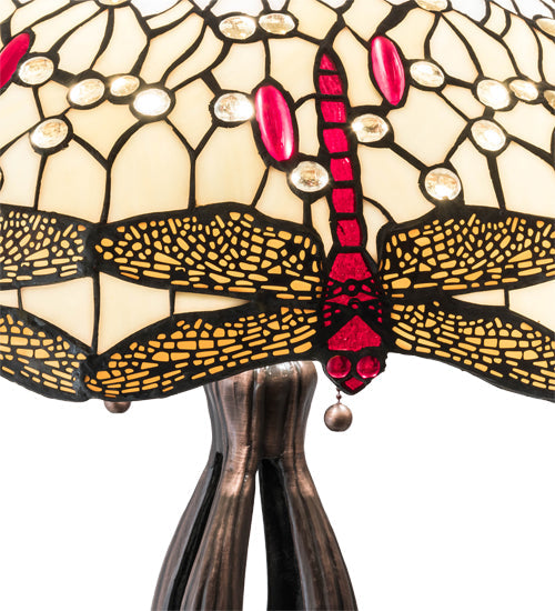 Meyda 30" High Tiffany Hanginghead Dragonfly Table Lamp - 229133