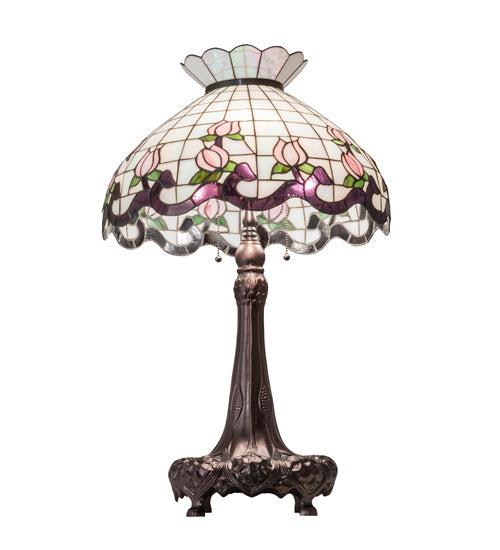 Meyda 33" High Roseborder Table Lamp- 230471