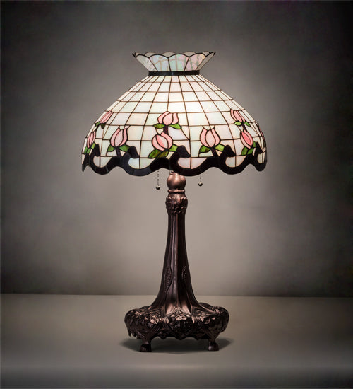 Meyda 33" High Roseborder Table Lamp- 230471