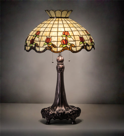 Meyda 33" High Roseborder Table Lamp - 230473