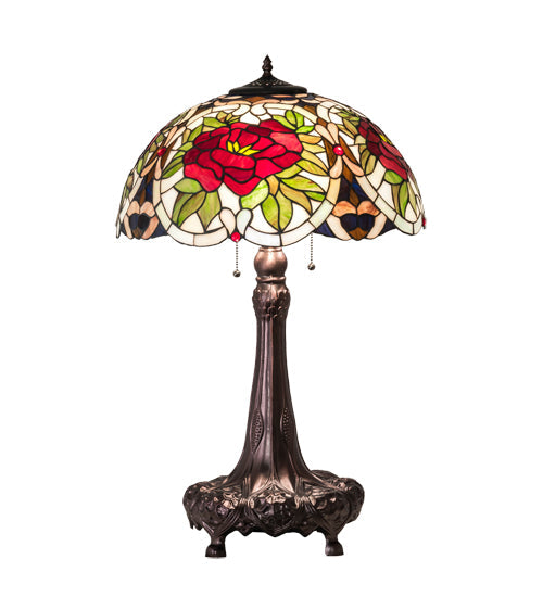 Meyda 31" High Renaissance Rose Table Lamp- 230476