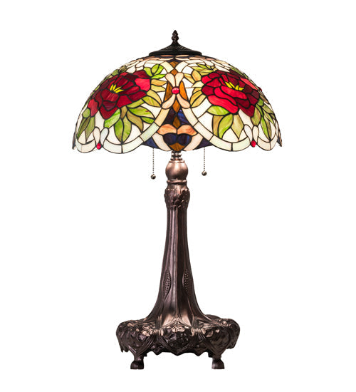 Meyda 31" High Renaissance Rose Table Lamp- 230476