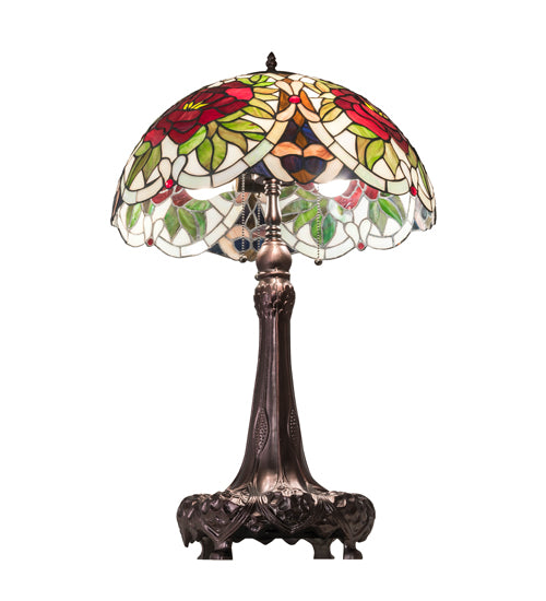 Meyda 31" High Renaissance Rose Table Lamp- 230476