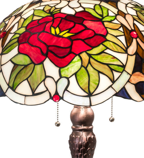 Meyda 31" High Renaissance Rose Table Lamp- 230476