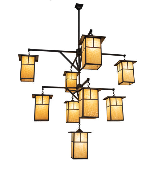 Meyda 64" Wide Hyde Park "T" Mission 9 Light Chandelier 230747