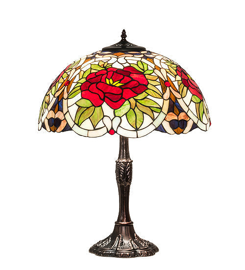 Meyda 26" High Renaissance Rose Table Lamp- 232798