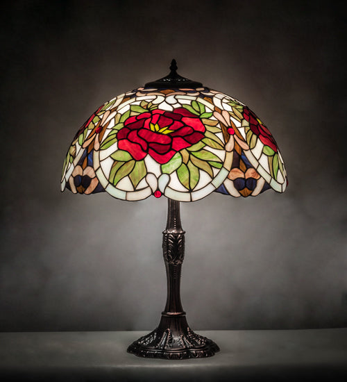 Meyda 26" High Renaissance Rose Table Lamp- 232798