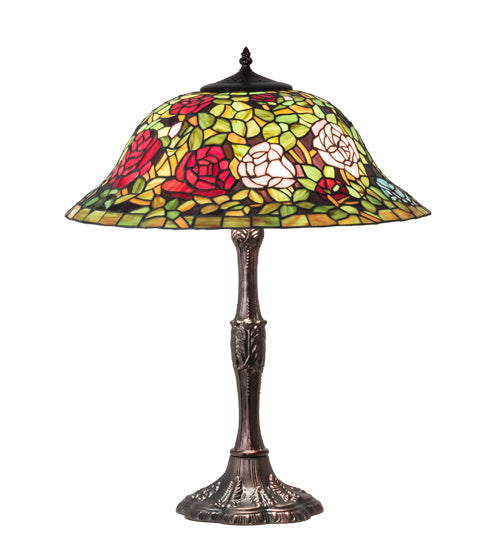 Meyda 26" High Tiffany Rosebush Table Lamp- 232799