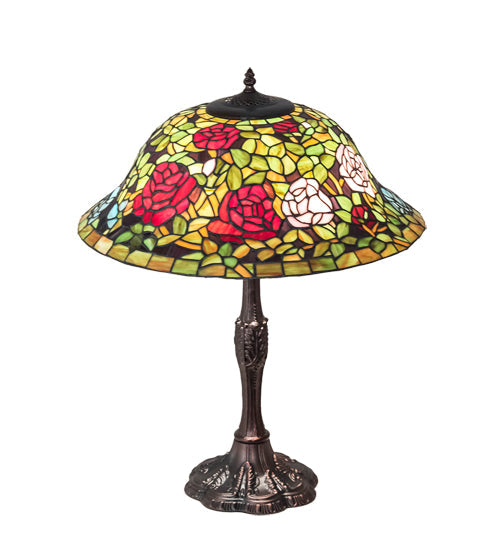 Meyda 26" High Tiffany Rosebush Table Lamp- 232799