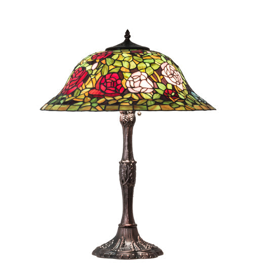 Meyda 26" High Tiffany Rosebush Table Lamp- 232799